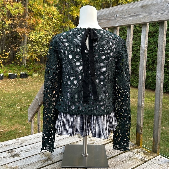 Maeve⎪Gabriella Gingham & Lace Top - Picture 4 of 8